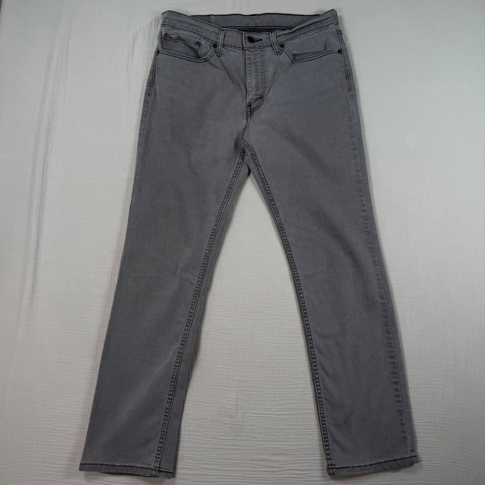 Levis 511 Mens 34x32 (33x30) Slim Fit Jeans Gray Denim Grunge Punk Fade Street - Picture 2 of 7
